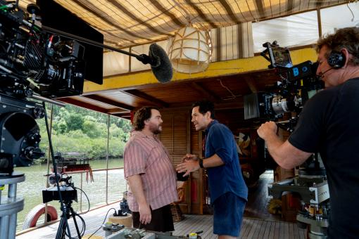 Jack Black und Paul Rudd am Set von Sony Pictures' ANACONDA. © 2025 CTMG, Inc. All Rights Reserved.