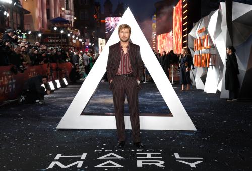 LONDON, ENGLAND – 09. MÄRZ: Ryan Gosling bei der Weltpremiere von „DER ASTRONAUT – Project Hail Mary“ im Cineworld Leicester Square am 09. März 2026 in London, England. (Foto: Tristan Fewings/Getty Images für Sony Pictures Entertainment)